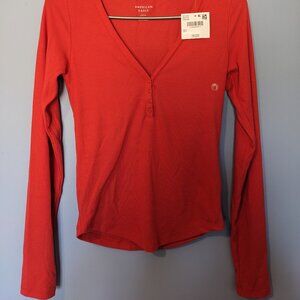 American Eagle Long-Sleeve Henley T-Shirt
